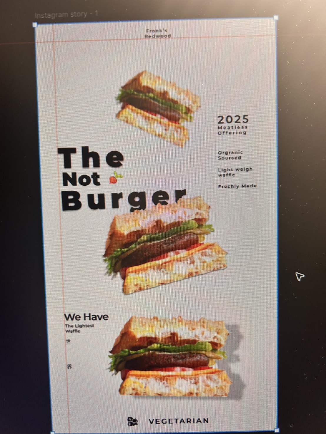 The Not Burger — vegetarian offering poster design
