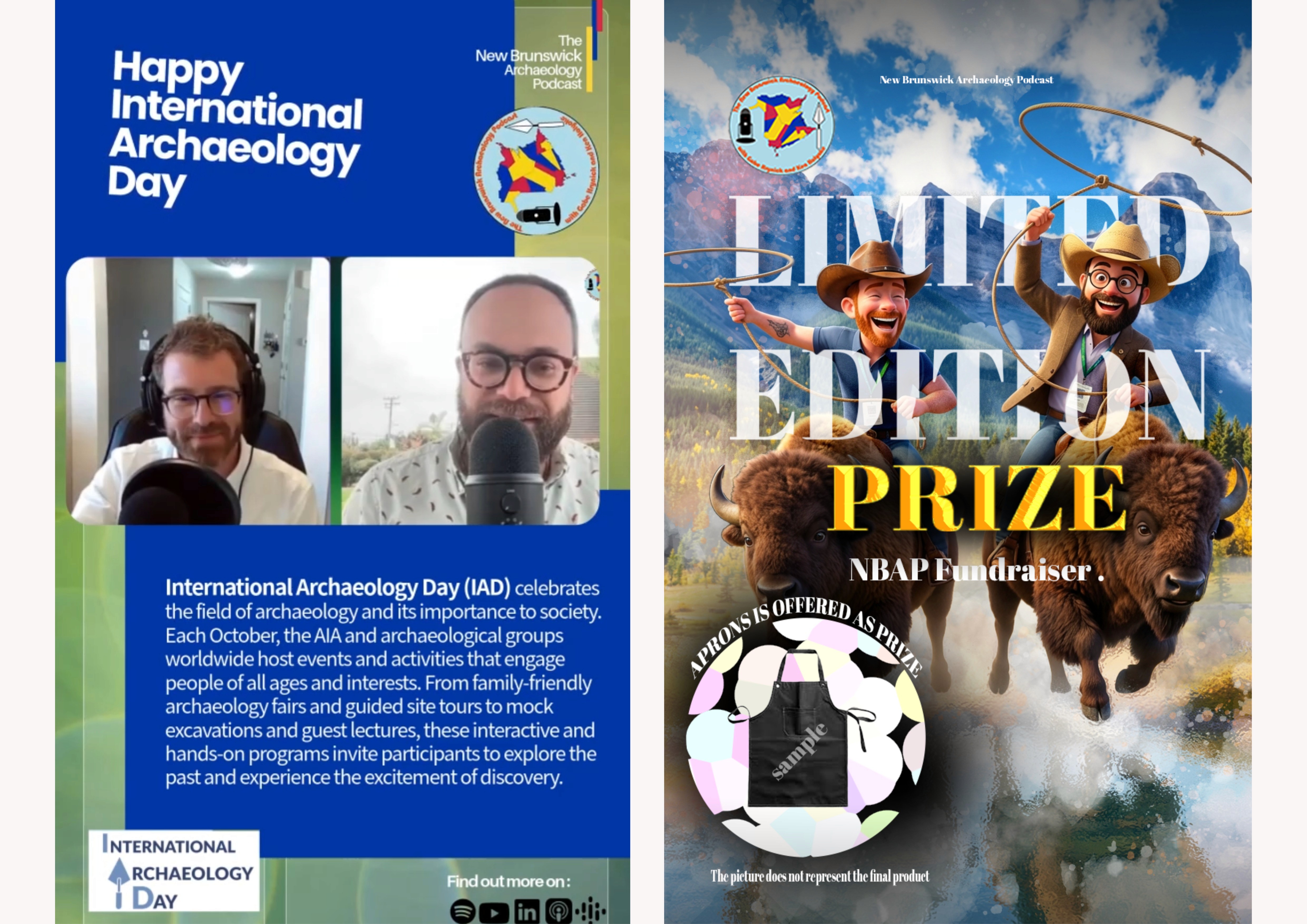 Social media posts — International Archaeology Day and NBAP fundraiser